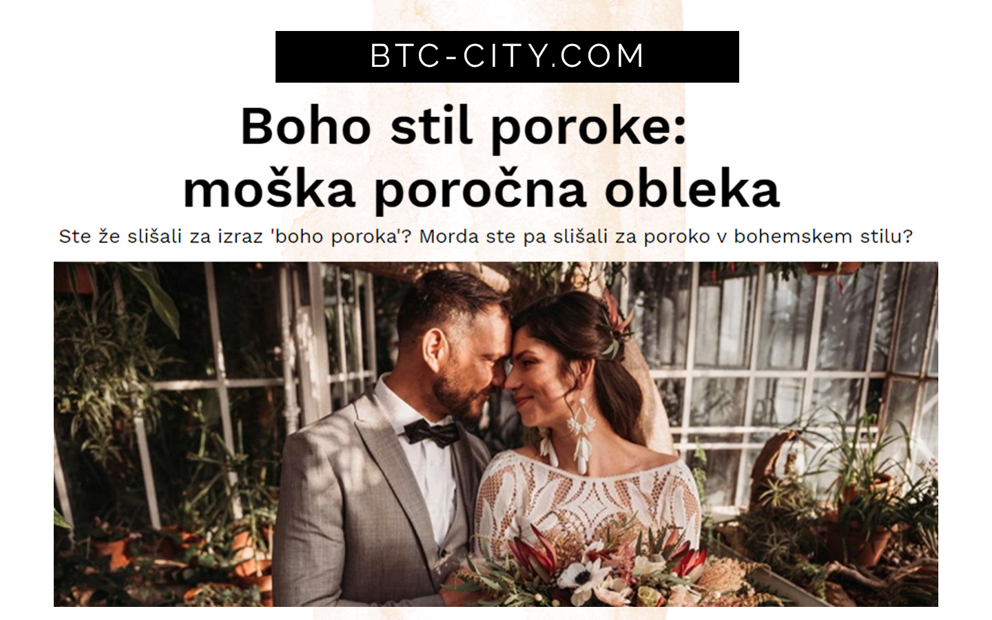 Petra Starbek iz poročne agencije Storija weddings govori o Boho stilu poroke: moška poročna obleka narejena po meri