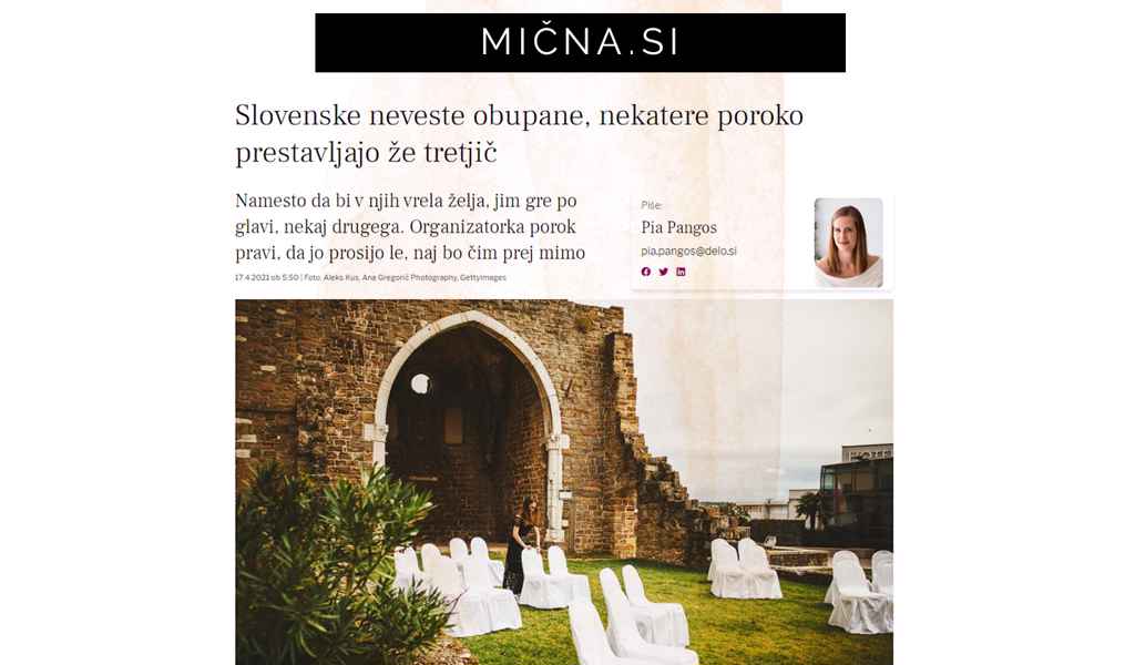 Organizatorka porok Petra Starbek pove: "Slovenske neveste obupane, nekatere poroko prestavljajo že tretjič."